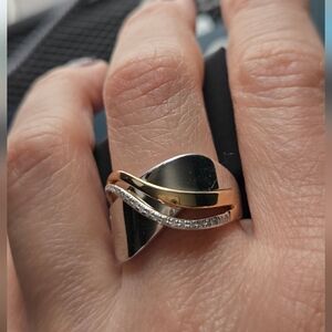 Collection EFFY® Diamond Crossover Statement Ring (1/10 ct. t.w.) in Sterling Si